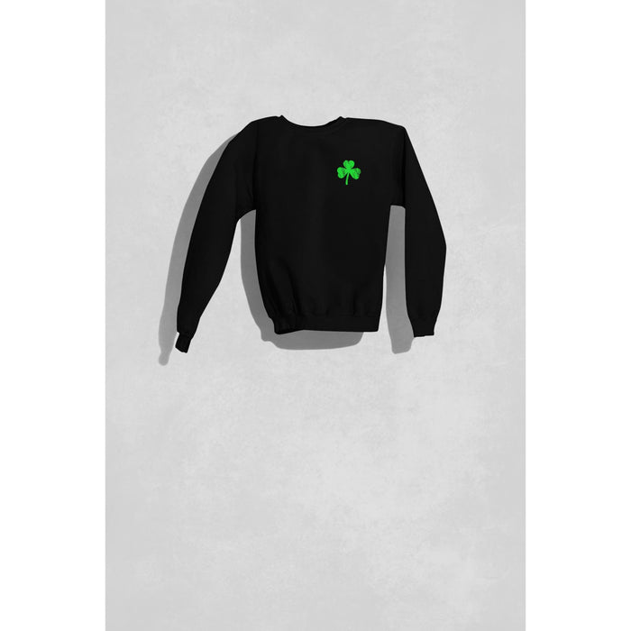 Trini Skies Irish Clover Long Sleeve Pullover Graphic Crewneck Sweatshirt