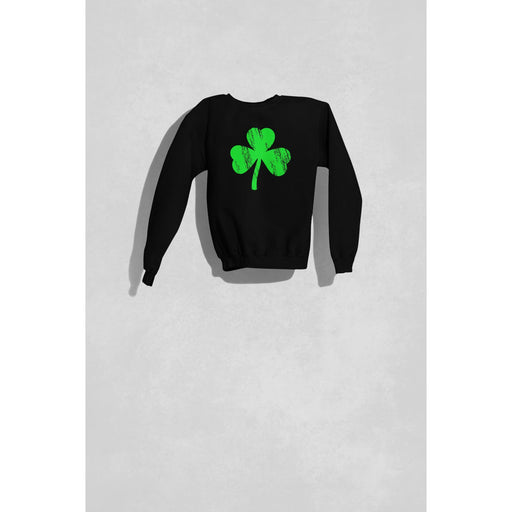 Trini Skies Irish Clover Long Sleeve Pullover Graphic Crewneck Sweatshirt