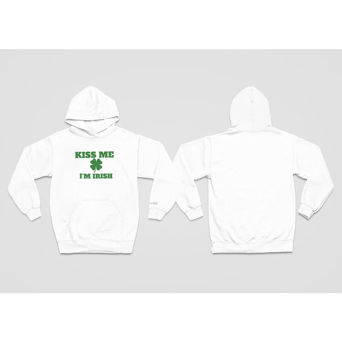 Trini Skies Kiss Me I'm Irish Long Sleeve Pullover Graphic Crewneck Hoodie Sweatshirt