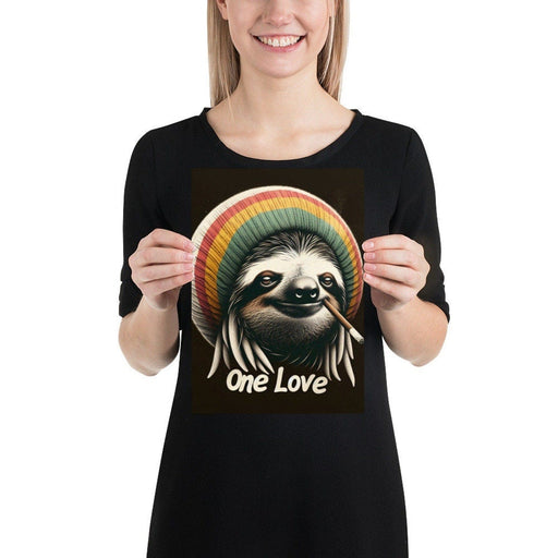 Trini Skies One Love Rasta Sloth Museum-Quality Poster Bring Joy to Your Space Home Art