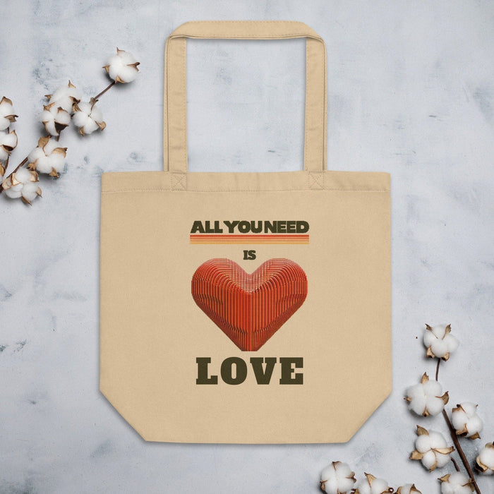 Trini Skies one size / Tan All You Need is Love Eco Tote Bag: Embrace Sustainability with Style Reusabe Bag