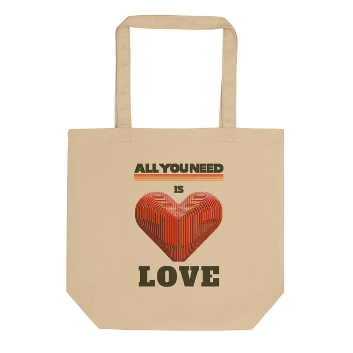 Trini Skies one size / Tan All You Need is Love Eco Tote Bag: Embrace Sustainability with Style Reusabe Bag