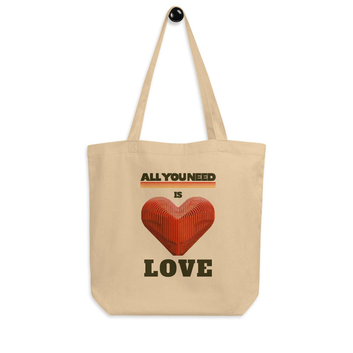 Trini Skies one size / Tan All You Need is Love Eco Tote Bag: Embrace Sustainability with Style Reusabe Bag