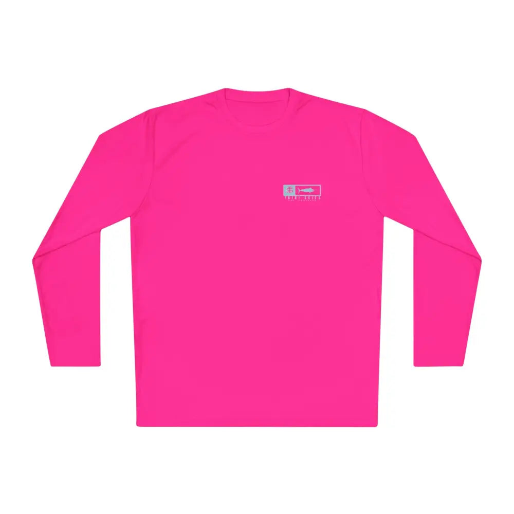 Bright pink Trini Skies performance fishing long sleeve shirt with UV protection