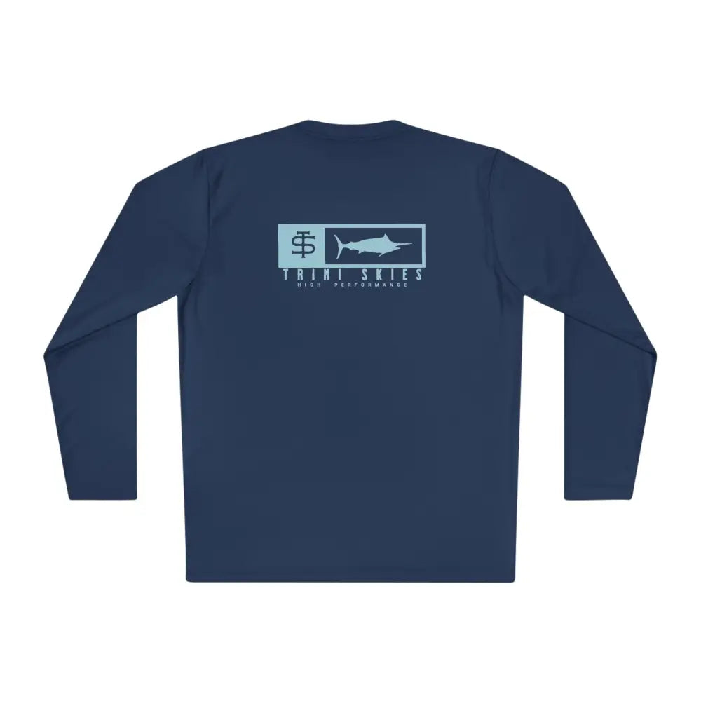 Trini skies performance fishing long sleeve shirt with marlin logo