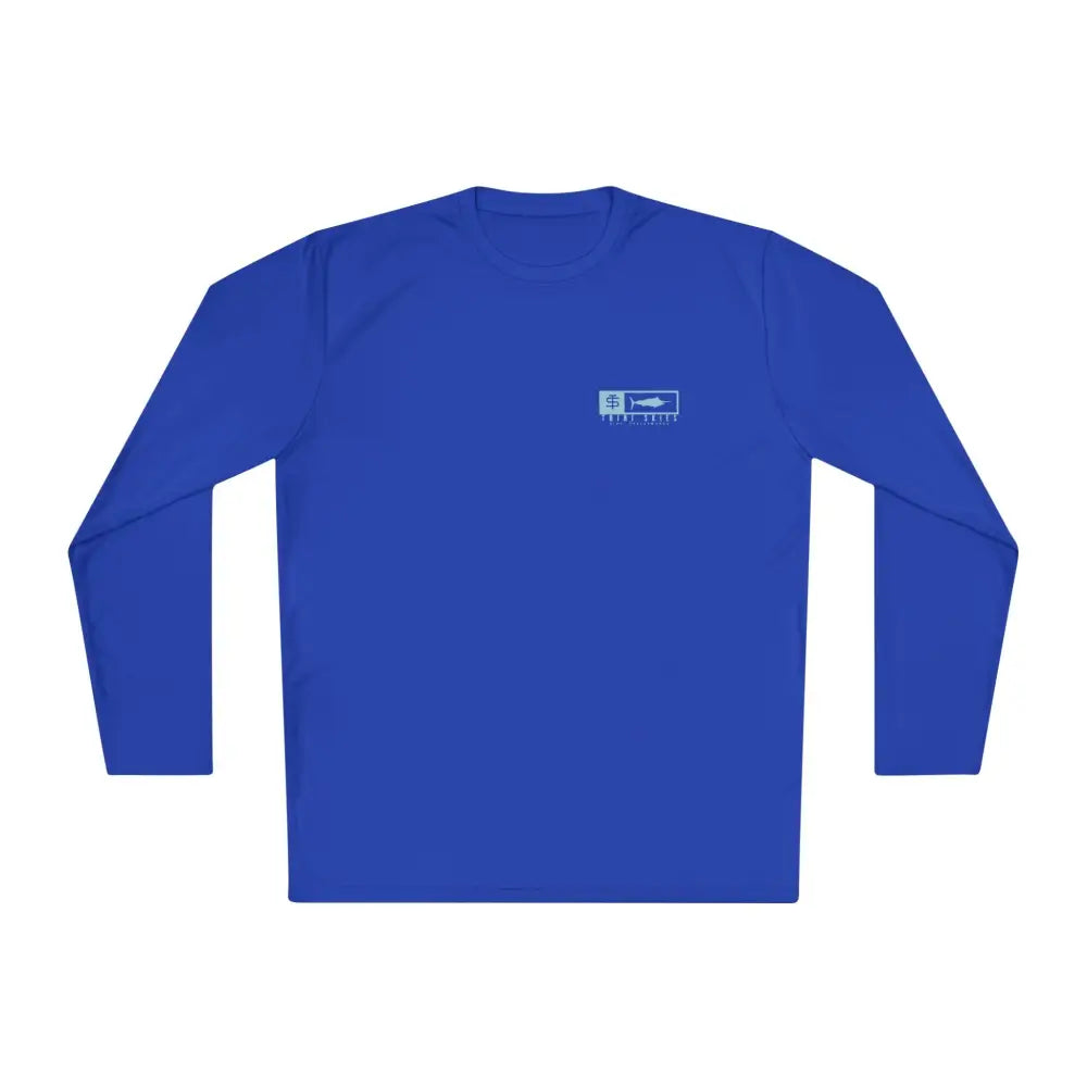 Trini skies performance fishing long sleeve shirt in royal blue with UV protection