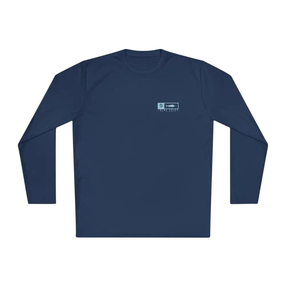 Trini skies performance fishing long sleeve shirt in navy blue with UV protection