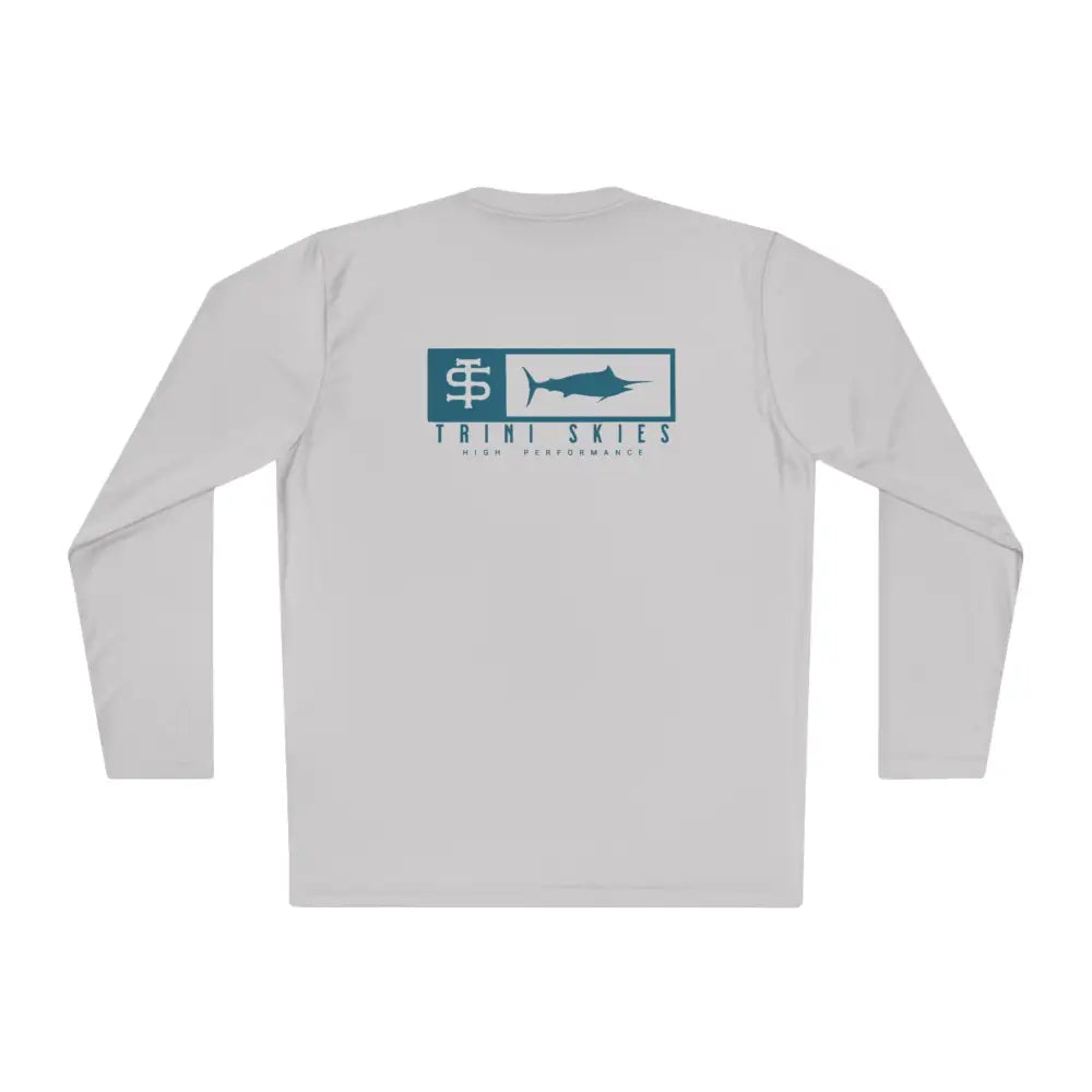 Trini skies performance fishing long sleeve shirt with marlin graphic