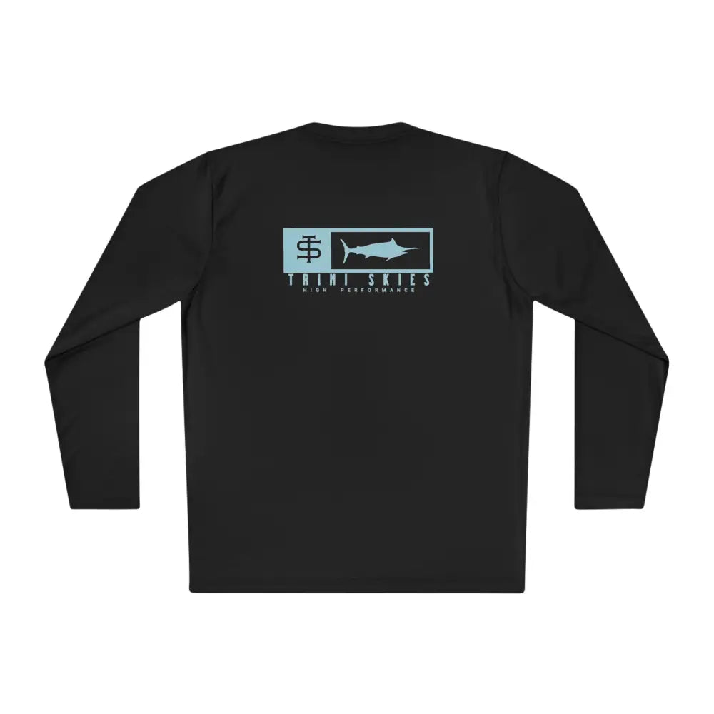 Trini Skies performance fishing long sleeve shirt with UV protection and swordfish logo
