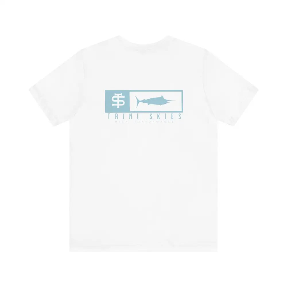 Trini skies performance fishing t-shirt with marlin graphic