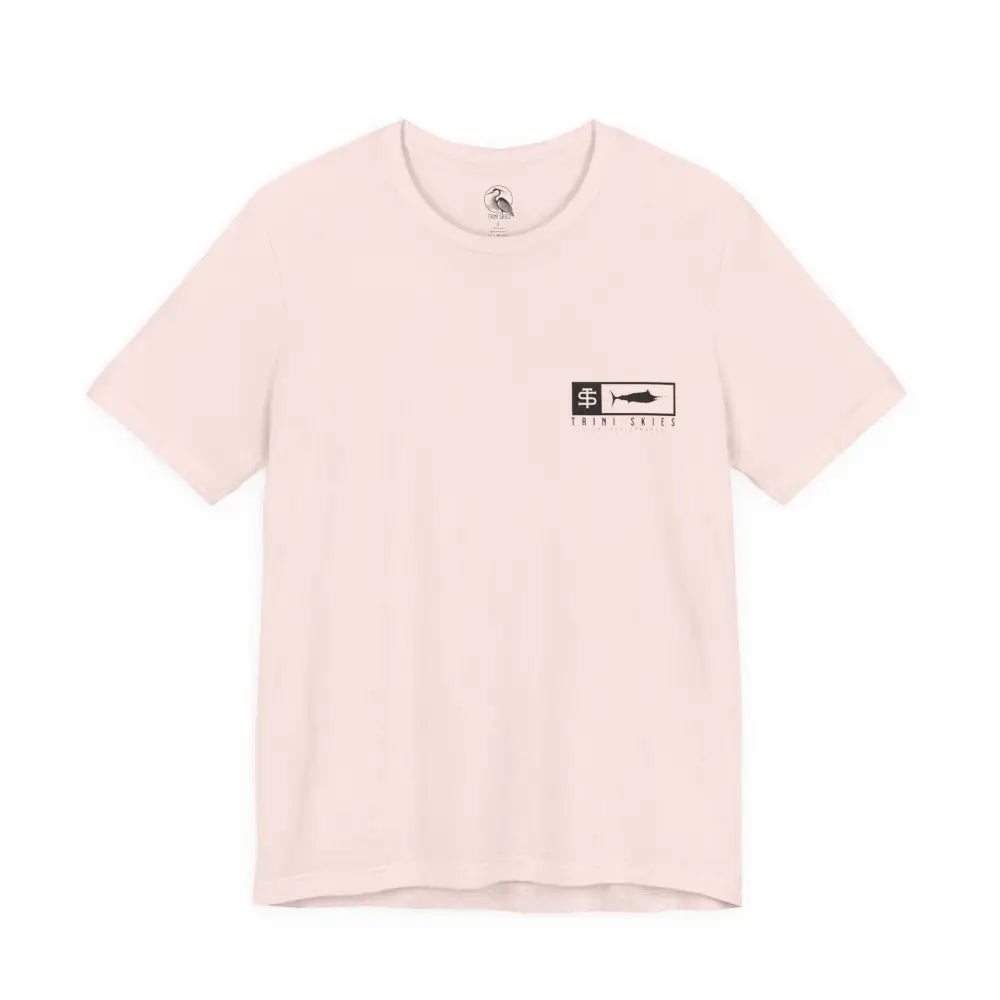 Trini skies performance cotton crewneck t-shirt with fish graphic