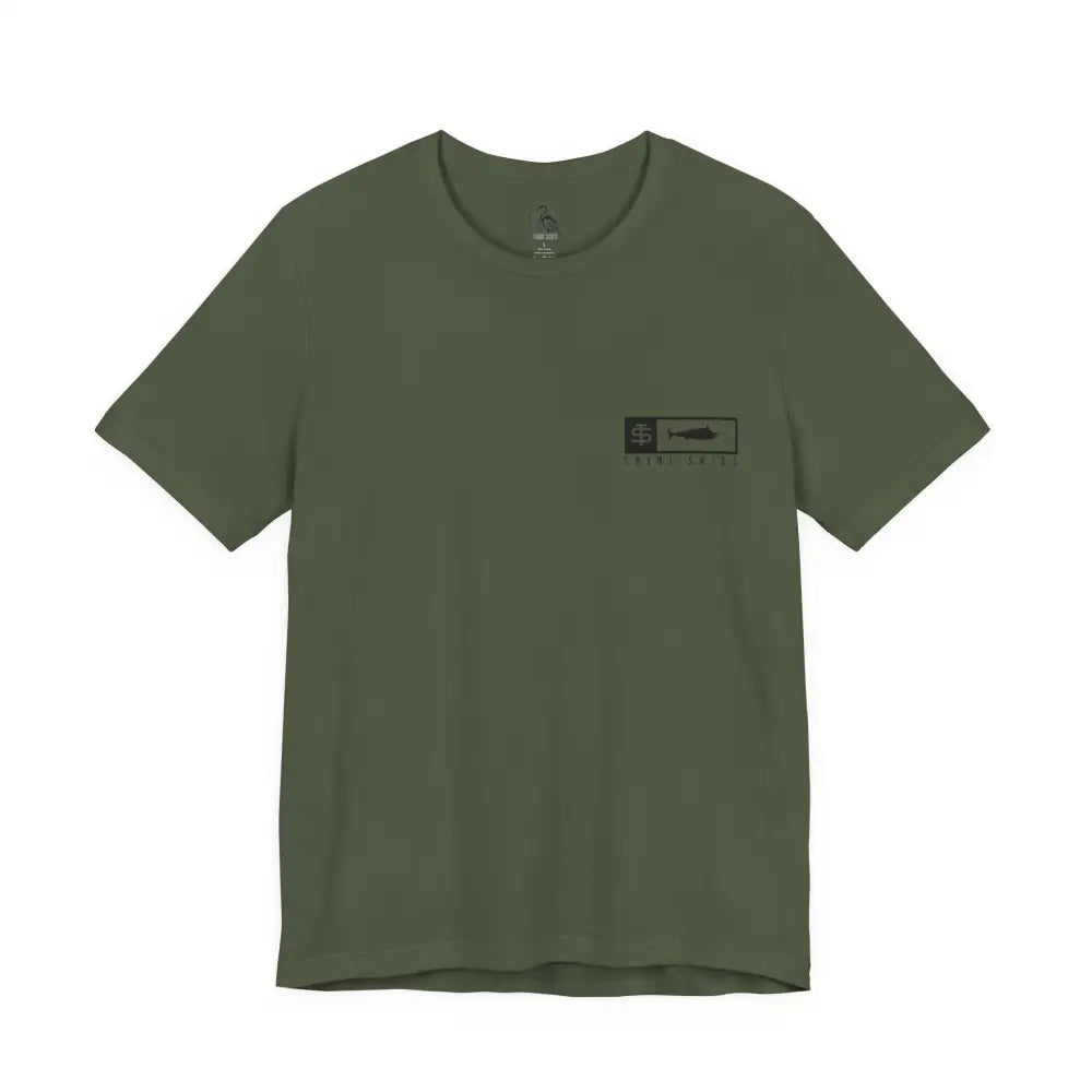 Trini skies performance cotton crewneck t-shirt with fish logo