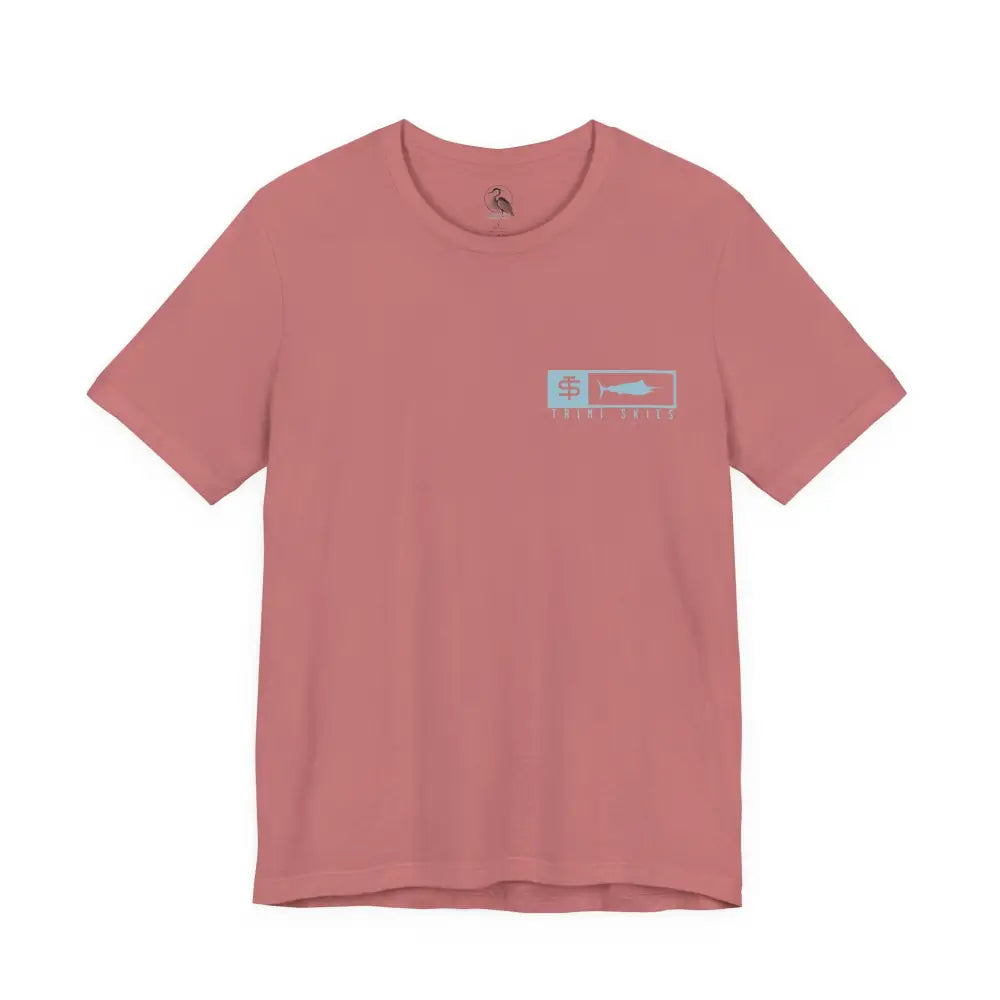 Trini Skies performance fishing t-shirt with rose fish graphic