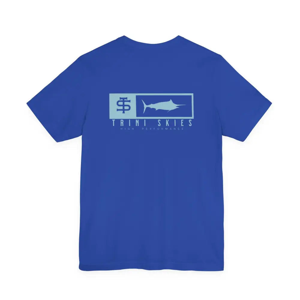 Trini skies performance fishing t-shirt with marlin graphic