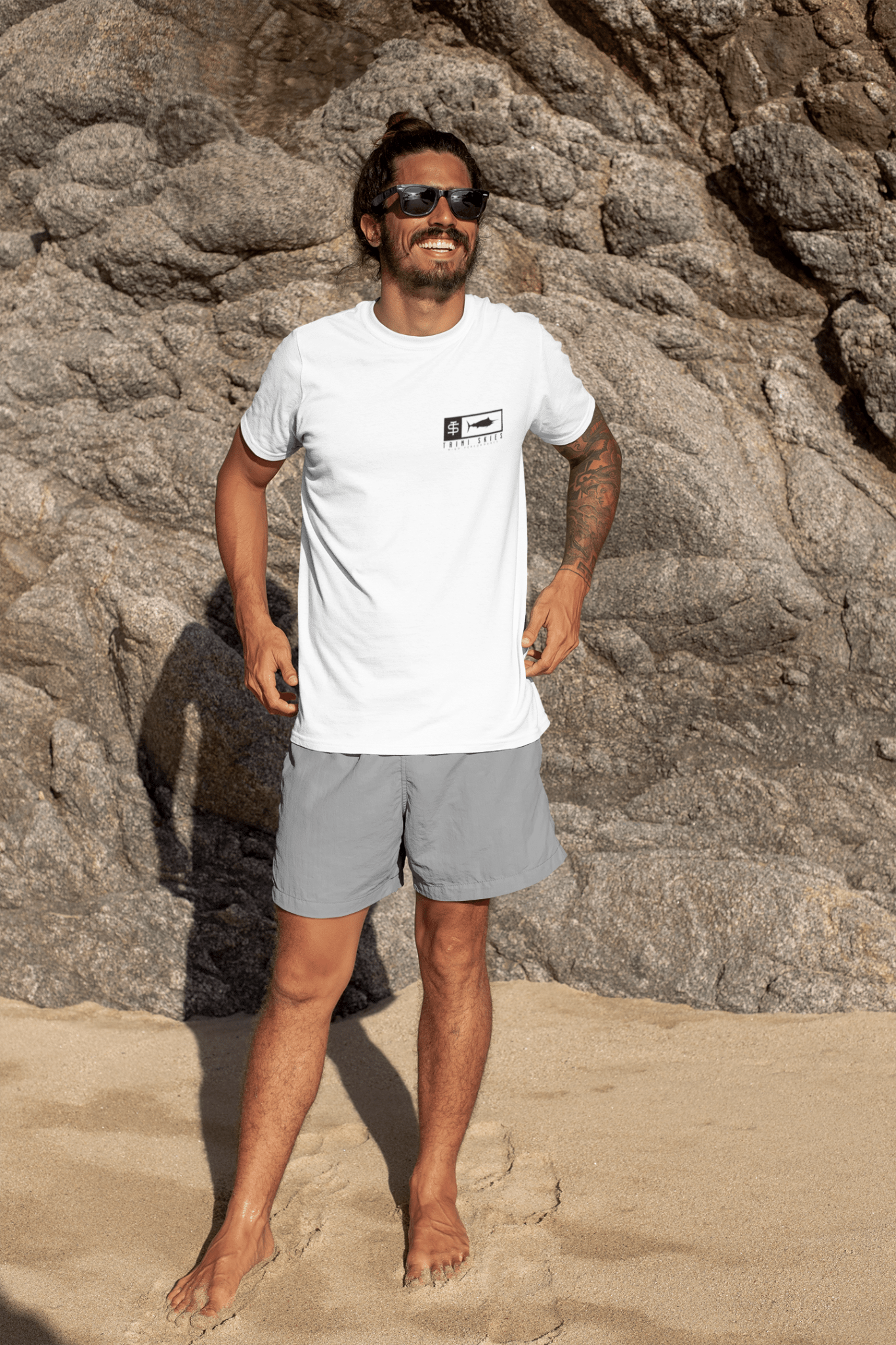 Trini Skies Performance Fishing T-Shirt Cotton Crewneck for All - Day Comfort - Triniskies