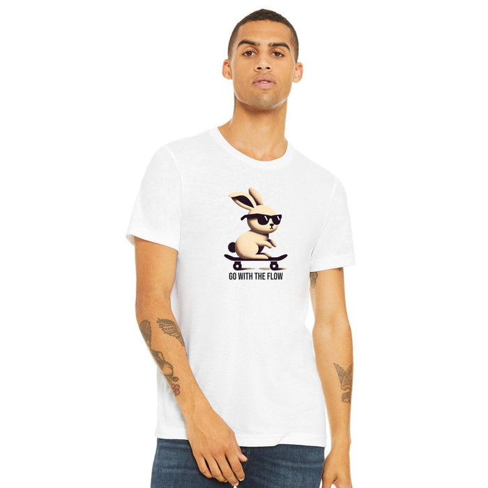 Trini Skies Premium Rad Rabbit Go With The Flow Graphic Short Sleeve Tee for Comfort Tshirt