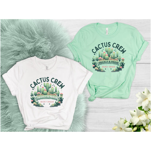 Trini Skies Quirky Cactus Vibes Graphic Short Sleeve Pullover Crewneck Tshirt Womens Tee