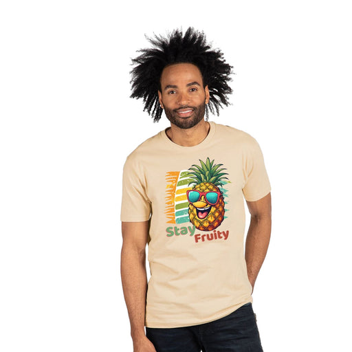 Trini Skies Stay Fruity Pineapple Fun Graphic Short Sleeve Pullover Crewneck Tshirt