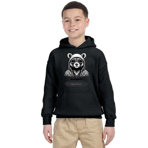 Trini Skies Unleash the Hero Within: Youth Incognito Superhero Hoodie in Black and Gray