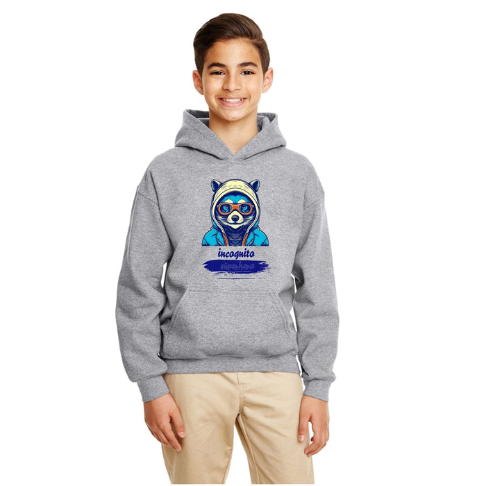 Trini Skies Unleash the Hero Within: Youth Incognito Superhero Hoodie in Gray and Blue