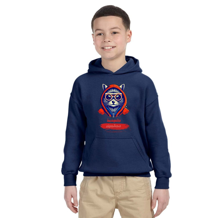 Trini Skies Unleash the Hero Within: Youth Incognito Superhero Hoodie in Red and Blue