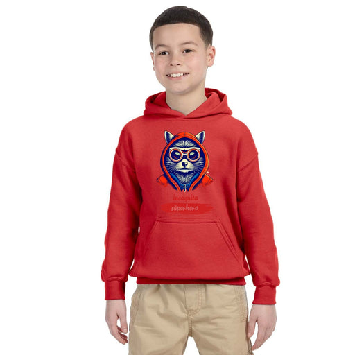 Trini Skies Unleash the Hero Within: Youth Incognito Superhero Hoodie in Red and Blue