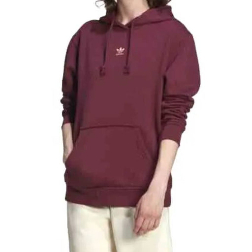 Triniskies adidas Women's Trefoil Essential "Maroon" Pullover Hoodie SZ M wom867