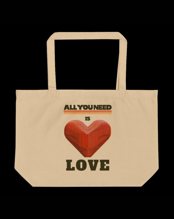 Triniskies All You Need is Love" Organic Cotton Tote Bag: Eco-Friendly Essential for Every Journey!