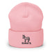 Triniskies Baby Pink Embroidered "Kicken It" Cuffed Beanie Funny Humor Hat Wildlife Camping Hiking