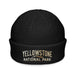 Triniskies  BEANIE Black Embroidered Yellowstone National Park Fisherman Beanie | Warm Ribbed Knit Hat