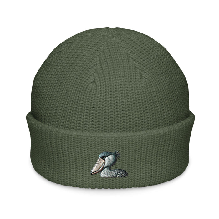 Triniskies  BEANIE Cypress Embroidered Shoebill Stork Fisherman Beanie – Striking Wildlife Knit Hat Bird Hat