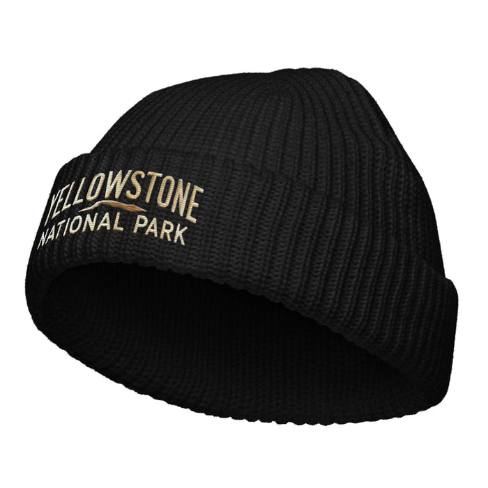 Triniskies  BEANIE Embroidered Yellowstone National Park Fisherman Beanie | Warm Ribbed Knit Hat