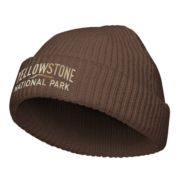 Triniskies  BEANIE Embroidered Yellowstone National Park Fisherman Beanie | Warm Ribbed Knit Hat