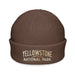 Triniskies  BEANIE Walnut Embroidered Yellowstone National Park Fisherman Beanie | Warm Ribbed Knit Hat