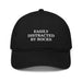 Triniskies  Black Easily Distracted by Rocks Embroidered Organic Cotton Dad Hat