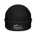 Triniskies  Black Faith Can Move Mountains Embroidered Fisherman Beanie