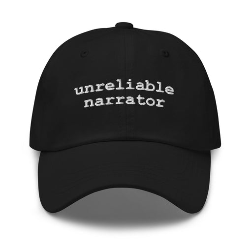 Triniskies  Black Unreliable Narrator Embroidered Cotton Dad Hat for Book Lovers