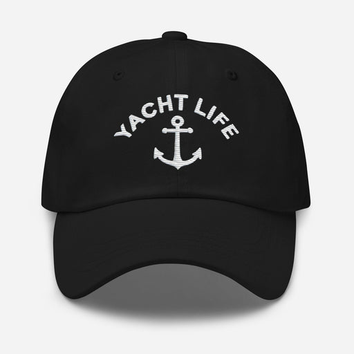 Triniskies  Black Yacht Life Embroidered Dad Hat Nautical Vibes for Everyday Wear