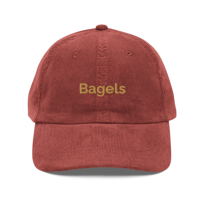 Triniskies  Burgundy Bagels Embroidered Corduroy Hat - Retro Done Right