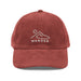 Triniskies  Burgundy Wander Often Embroidered Corduroy Cap – Minimalist Mountain Adventure Hat