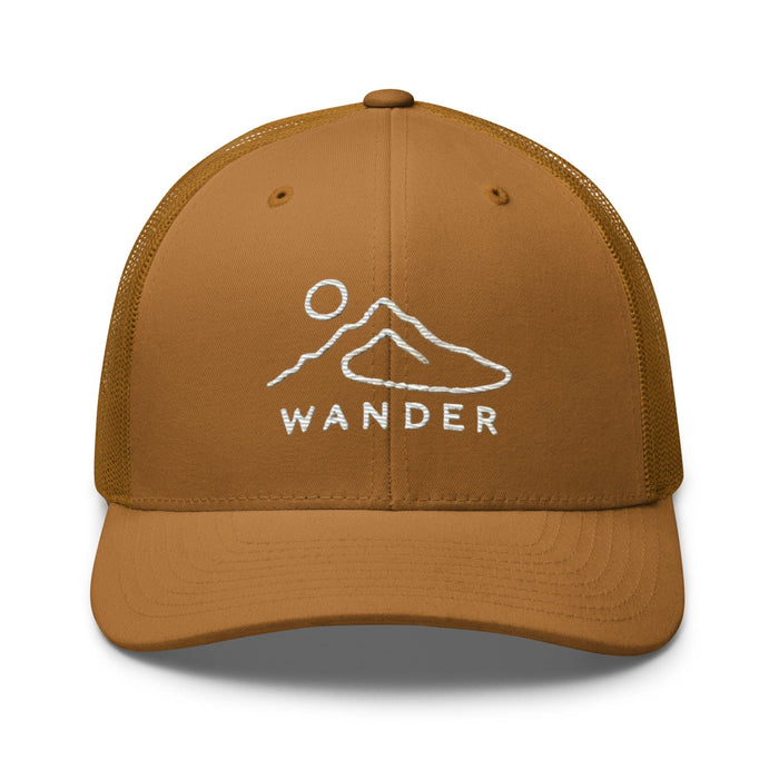 Triniskies  Caramel Wander Often Minimalist Mountain Landscape Trucker Hat – Camping & Hiking