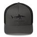 Triniskies Charcoal/ Black Embroidered Shark Mesh Back Trucker Cap