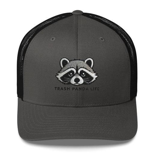 Triniskies Charcoal/ Black Embroidered Trash Panda Wildlife Humor Trucker Hat – Funny & Stylish