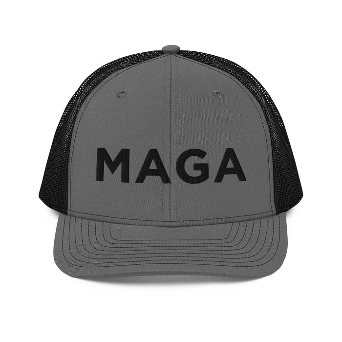 Triniskies  Charcoal/Black MAGA Embroidered Trucker Cap Make America Great Again Richardson 112