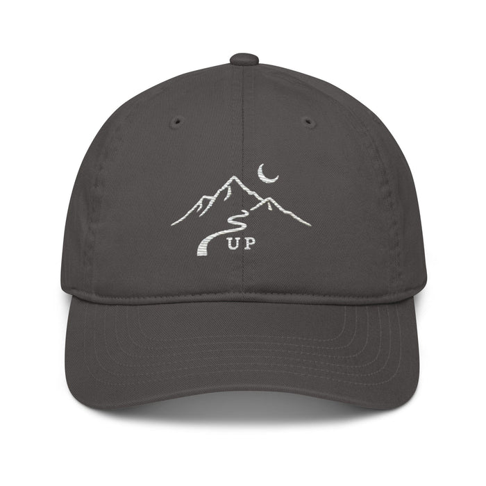 Triniskies  Charcoal Camping Hiking Free in the Wilderness Minimalist Embroidered Organic Dad Hat