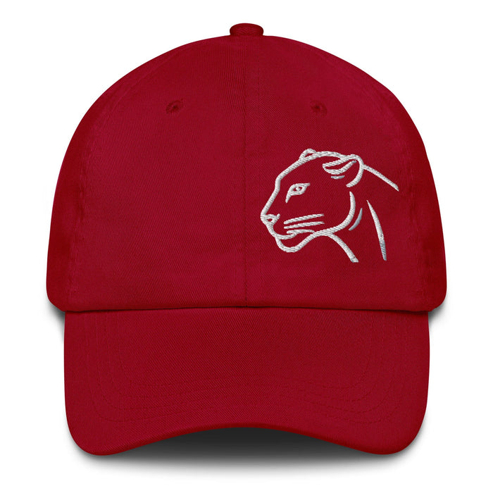 Triniskies Cranberry Black Panther Embroidered Low Profile Adjustable Dad hat. Cotton