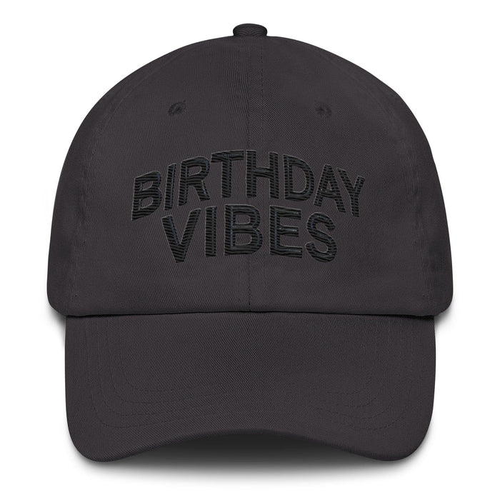 Triniskies Dark Grey Birthday Vibes Dad Hat, Low Profile Adjustable Cap Celebration Birthday Hat Great Gift Idea