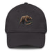 Triniskies Dark Grey Great Outdoors Embroidered Bear and Salmon Dad hat Great Adventures Outdoor Life Camping Fishing Hat