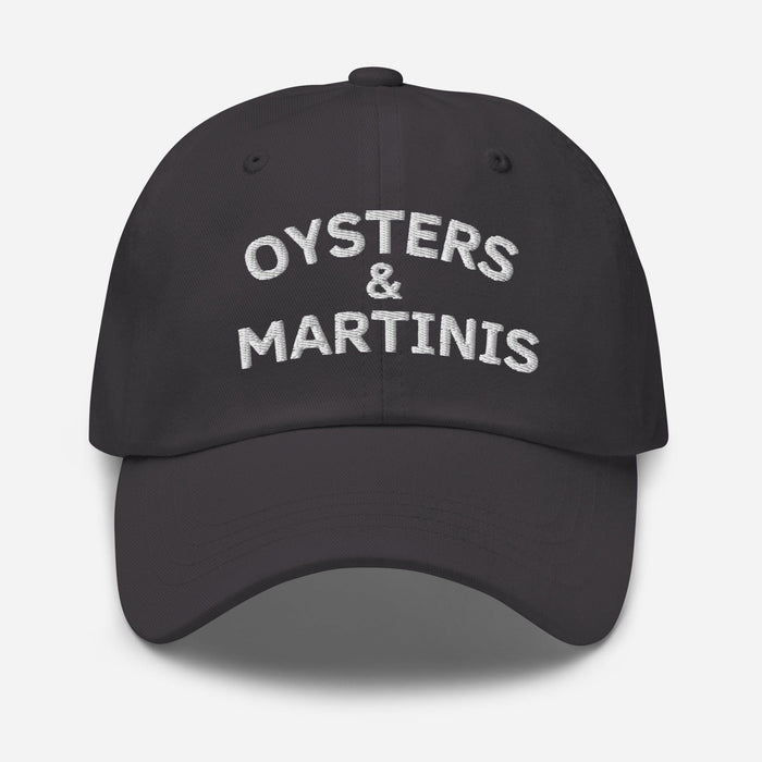 Triniskies  Dark Grey Oysters & Martinis Embroidered Dad Hat