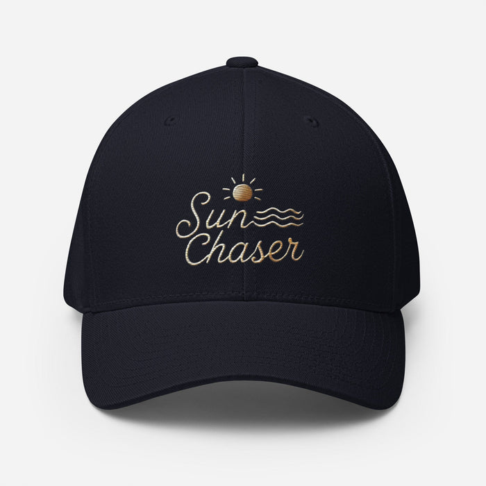 Triniskies Dark Navy / S/M Sunchaser Embroidered Structured Twill Cap. Stretch Fit Athletic Hat